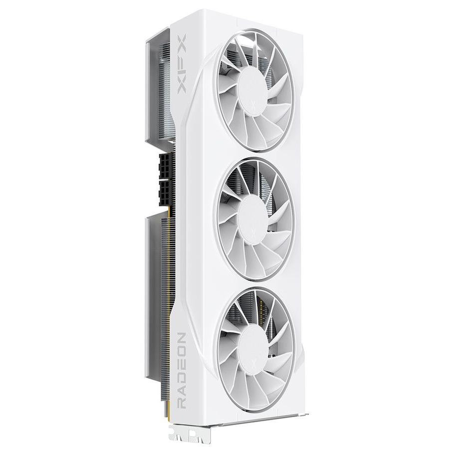 A large main feature product image of XFX Swift RX 9070 GRE 12GB GDDR6 - White