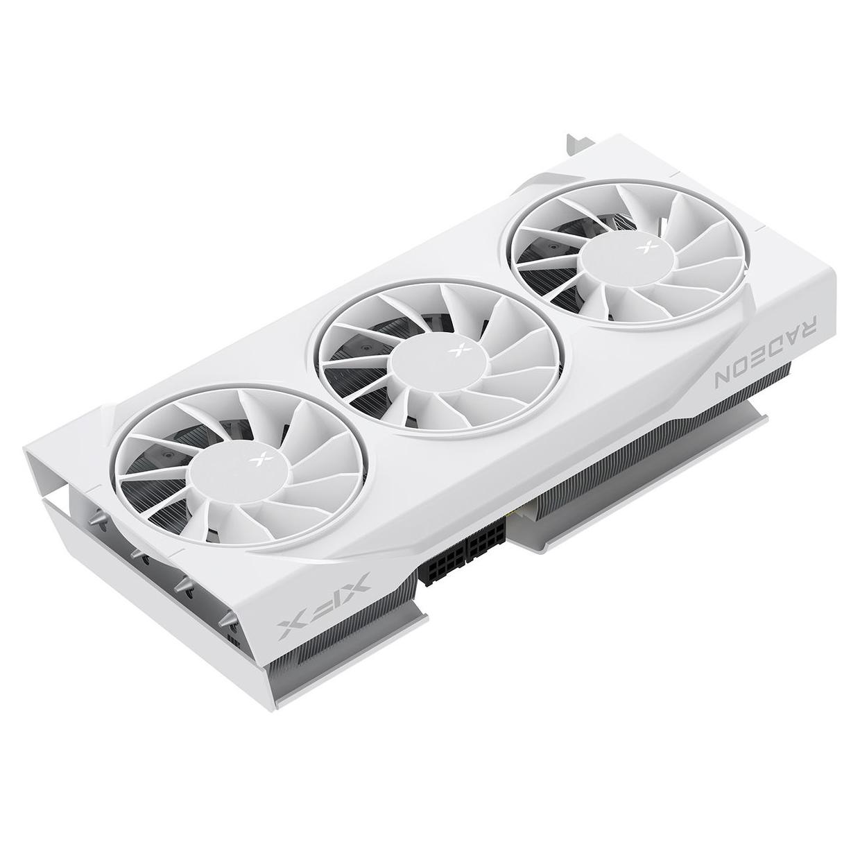 A large main feature product image of XFX Swift RX 9070 GRE 12GB GDDR6 - White