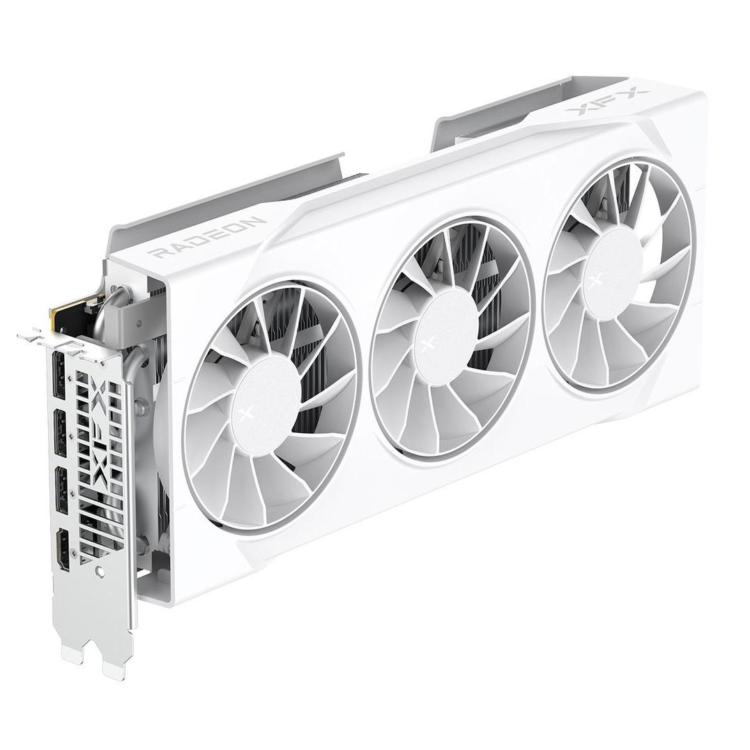 A large main feature product image of XFX Swift RX 9070 GRE 12GB GDDR6 - White