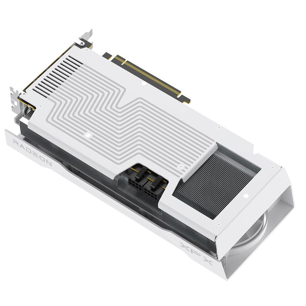 A large main feature product image of XFX Swift RX 9070 GRE 12GB GDDR6 - White
