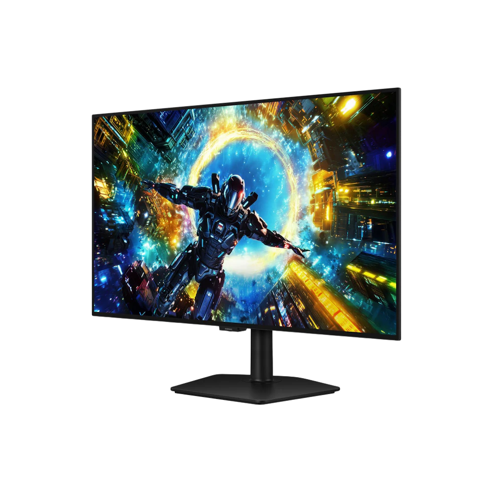 A large main feature product image of Samsung Odyssey OLED G7 - 32" 4K 165Hz / 1080p 330Hz Dual Mode 0.03ms Gaming Monitor