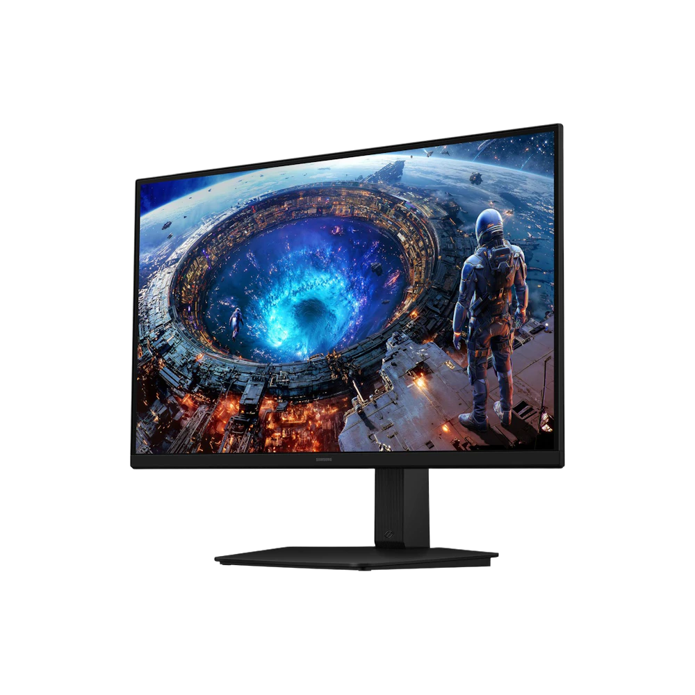 A large main feature product image of Samsung Odyssey G8 - 27" 5K 180Hz / 1440p 360Hz Dual Mode Fast IPS Gaming Monitor