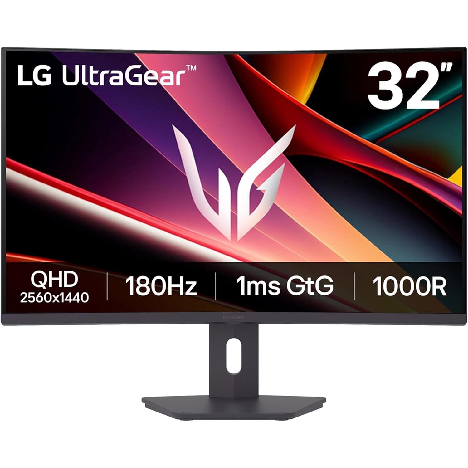 A large main feature product image of LG UltraGear 32G600A-B - 31.5" Curved 1440p 180Hz VA Gaming Monitor