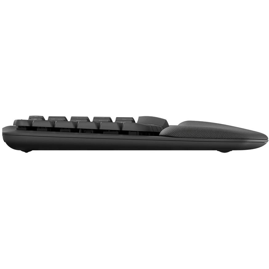 A large main feature product image of EX-DEMO Logitech Wave Keys Ergonomic Wireless Keyboard (Graphite)