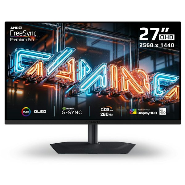 Gigabyte MO27Q2A 27" 280Hz QHD 0.03ms QD-OLED Gaming Monitor