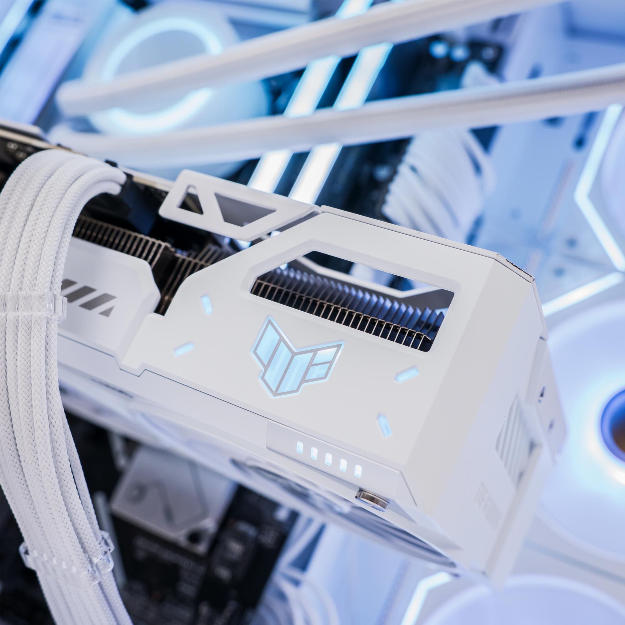 A large main feature product image of EX-DEMO PLE Blizzard RTX 5070 Ti Prebuilt Ready To Go Gaming PC