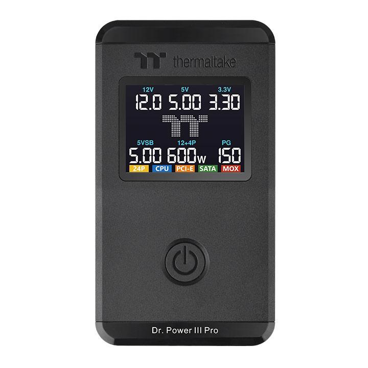 A large main feature product image of Thermaltake Dr. Power III Pro Power Supply Tester