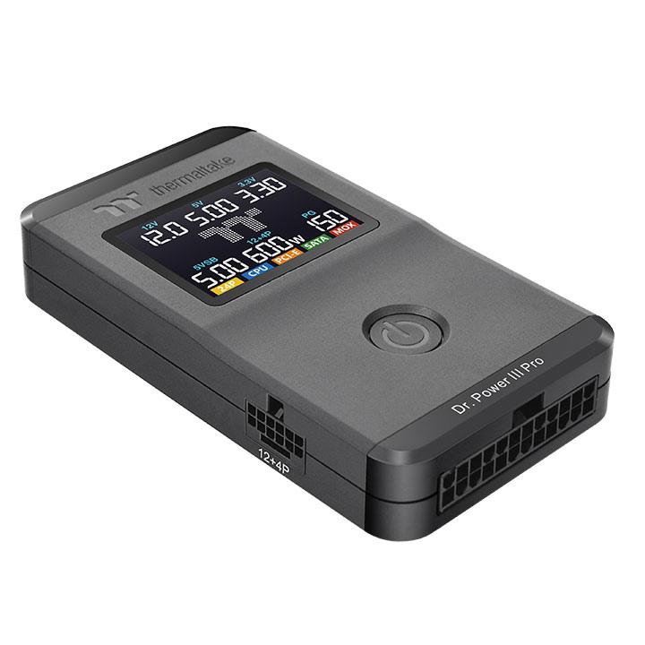 A large main feature product image of Thermaltake Dr. Power III Pro Power Supply Tester