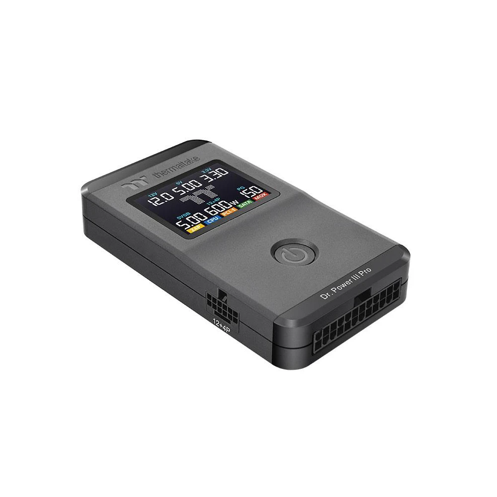 A large main feature product image of Thermaltake Dr. Power III Pro Power Supply Tester