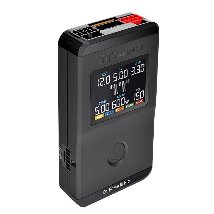 A large main feature product image of Thermaltake Dr. Power III Pro Power Supply Tester