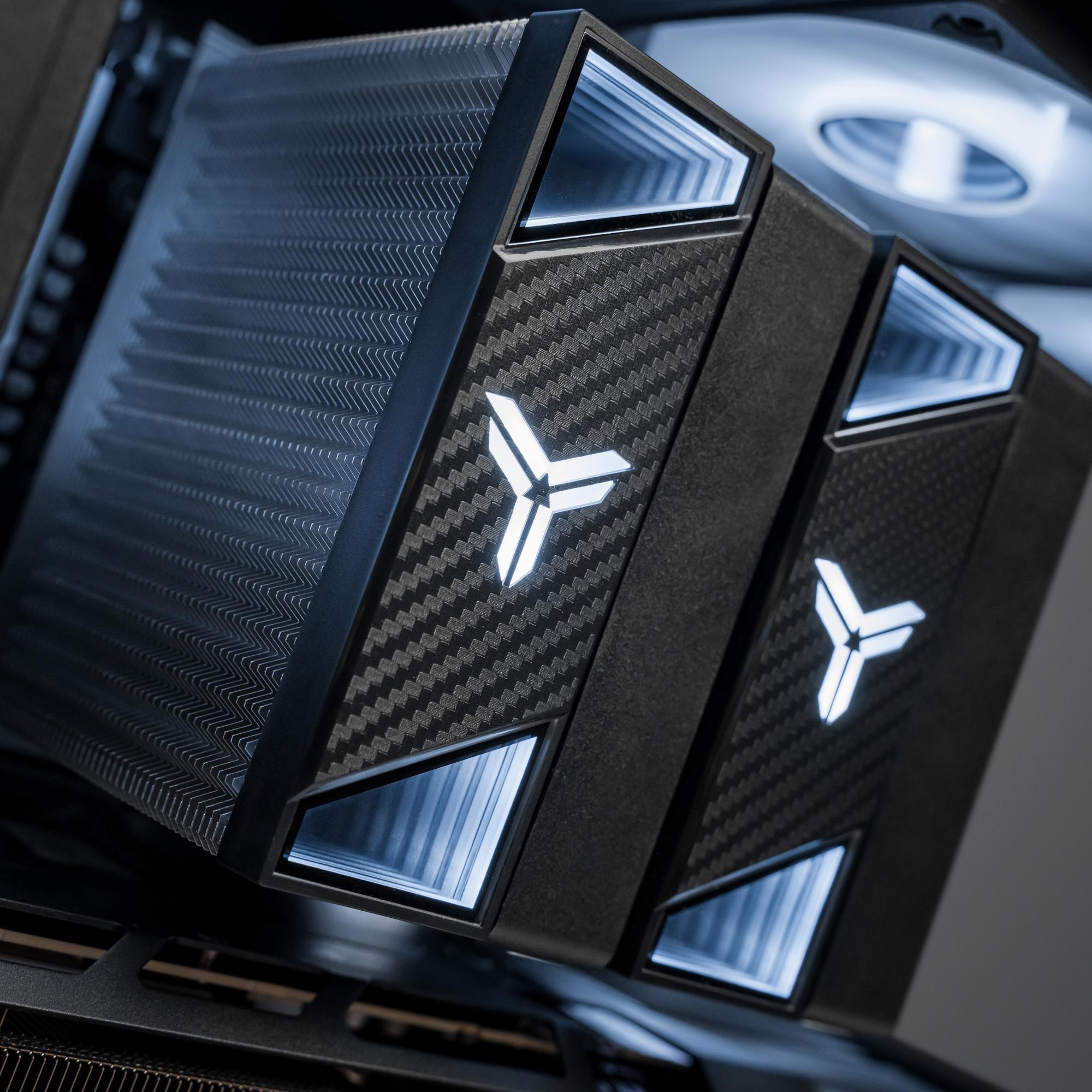 A large main feature product image of PLE Luna RTX 5080 Prebuilt Ready To Go Gaming PC