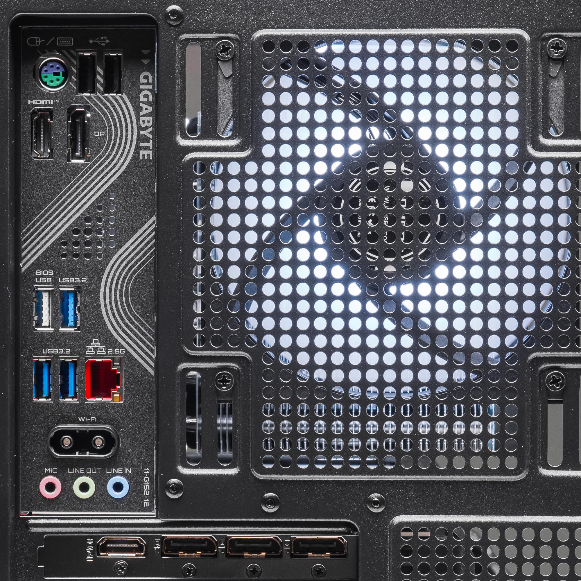 A large main feature product image of PLE Luna RTX 5080 Prebuilt Ready To Go Gaming PC