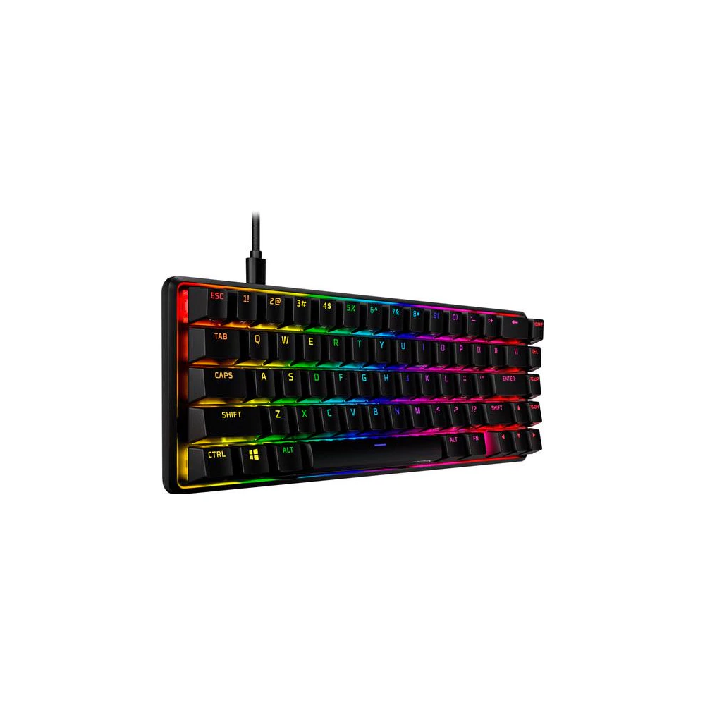 A large main feature product image of EX-DEMO HyperX Alloy Origins RGB 65 - Compact Mechanical Keyboard (HyperX Red Switch)