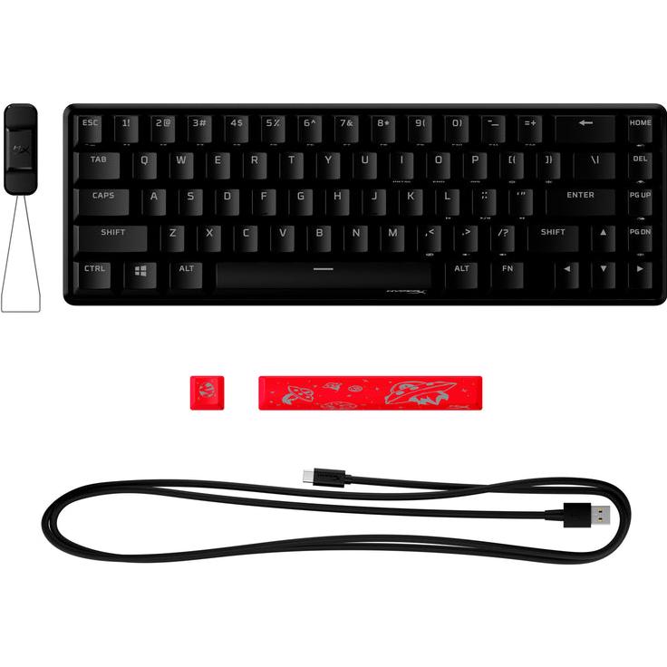 A large main feature product image of EX-DEMO HyperX Alloy Origins RGB 65 - Compact Mechanical Keyboard (HyperX Red Switch)