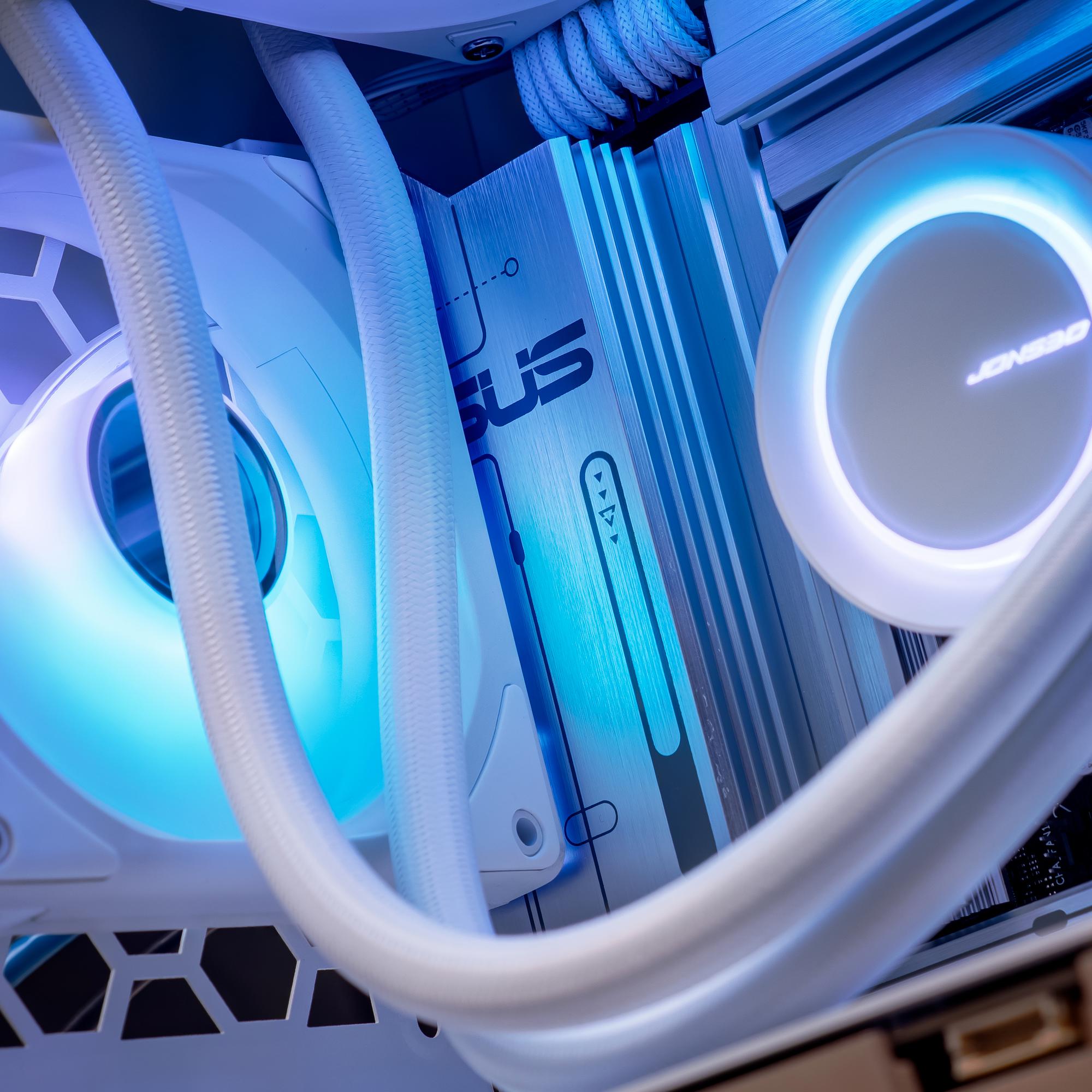 A large main feature product image of EX-DEMO PLE Eclipse RTX 5080 Prebuilt Ready To Go Gaming PC