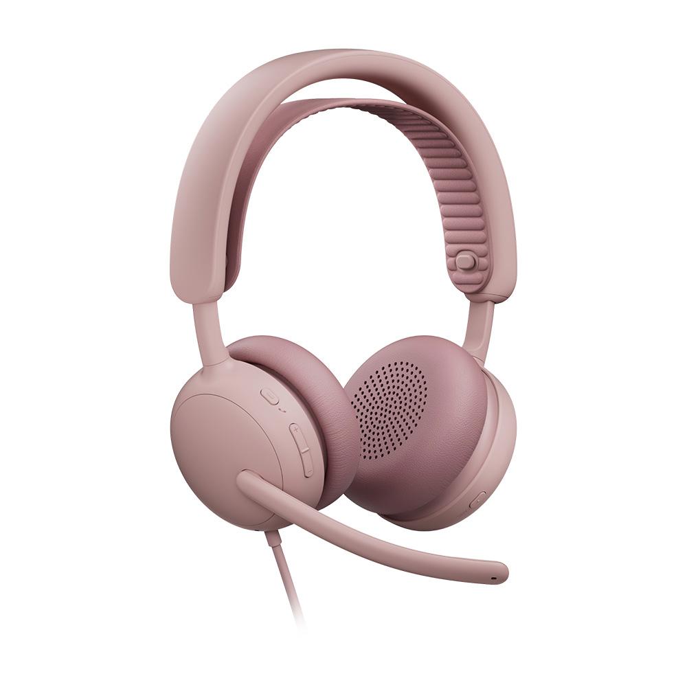 A large main feature product image of Logitech Zone Wired 2 Headset- Rose