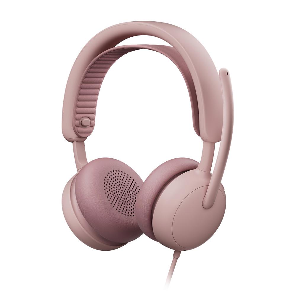 A large main feature product image of Logitech Zone Wired 2 Headset- Rose