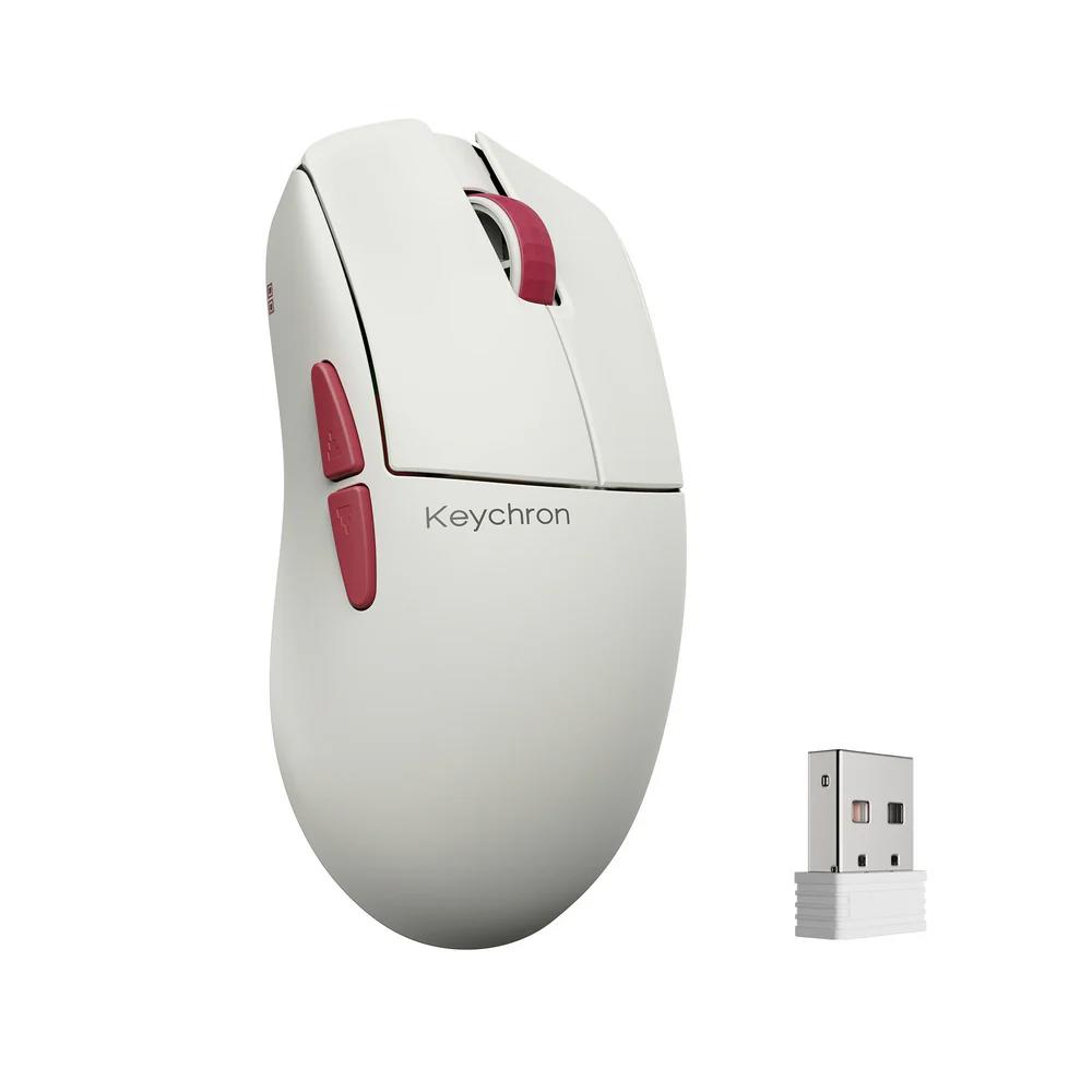 A large main feature product image of Keychron G4 - 8K Wireless Gaming Mouse  (White)