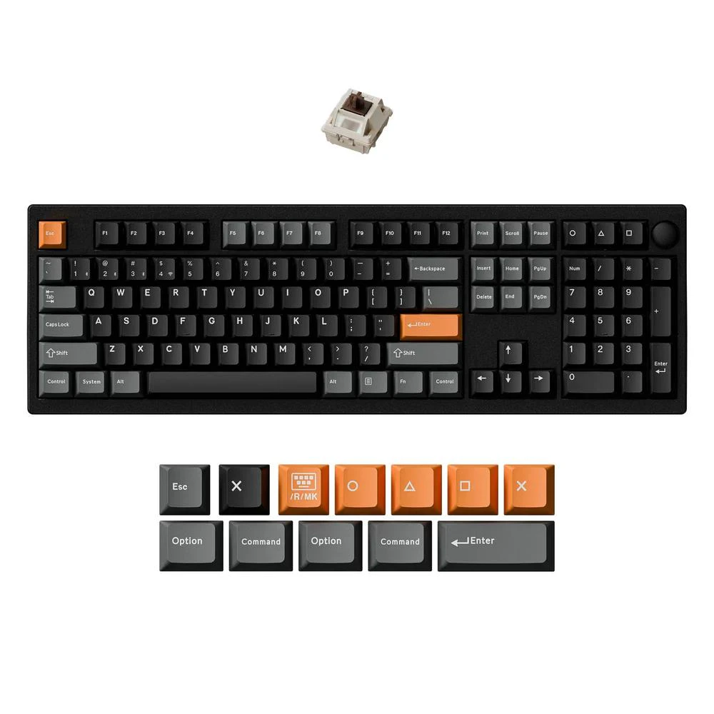 A large main feature product image of Keychron P6 Ultra - 8K Wireless Custom Mechanical Keyboard - Black (Keychron Silk POM Switch - Brown)