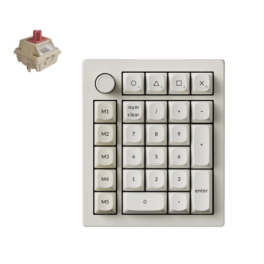 A large main feature product image of Keychron V0 Ultra - 8K Wireless Custom Number Pad - Retro (Keychron Silk POM Switch - Red)
