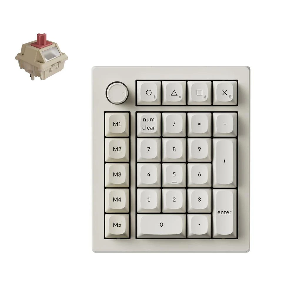 Keychron V0 Ultra - 8K Wireless Custom Number Pad - Retro (Keychron Silk POM Switch - Red)