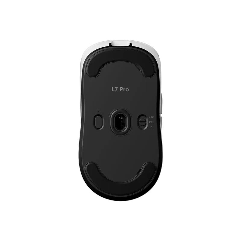 A large main feature product image of MCHOSE L7 Ultra+ 8K Lightweight Wireless Gaming Mouse - White (Kailh Optical Switch)
