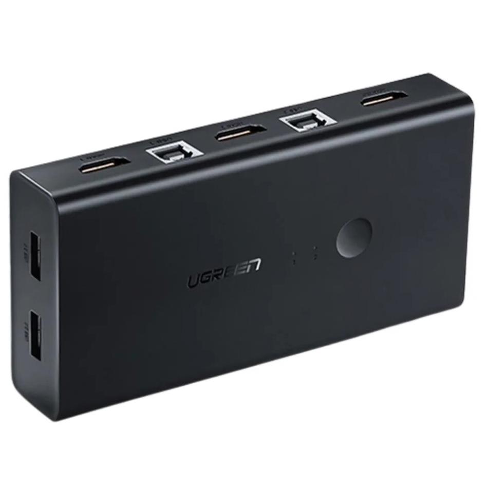 A large main feature product image of UGREEN HDMI Switch Box 2 In 1 Out KVM Switching