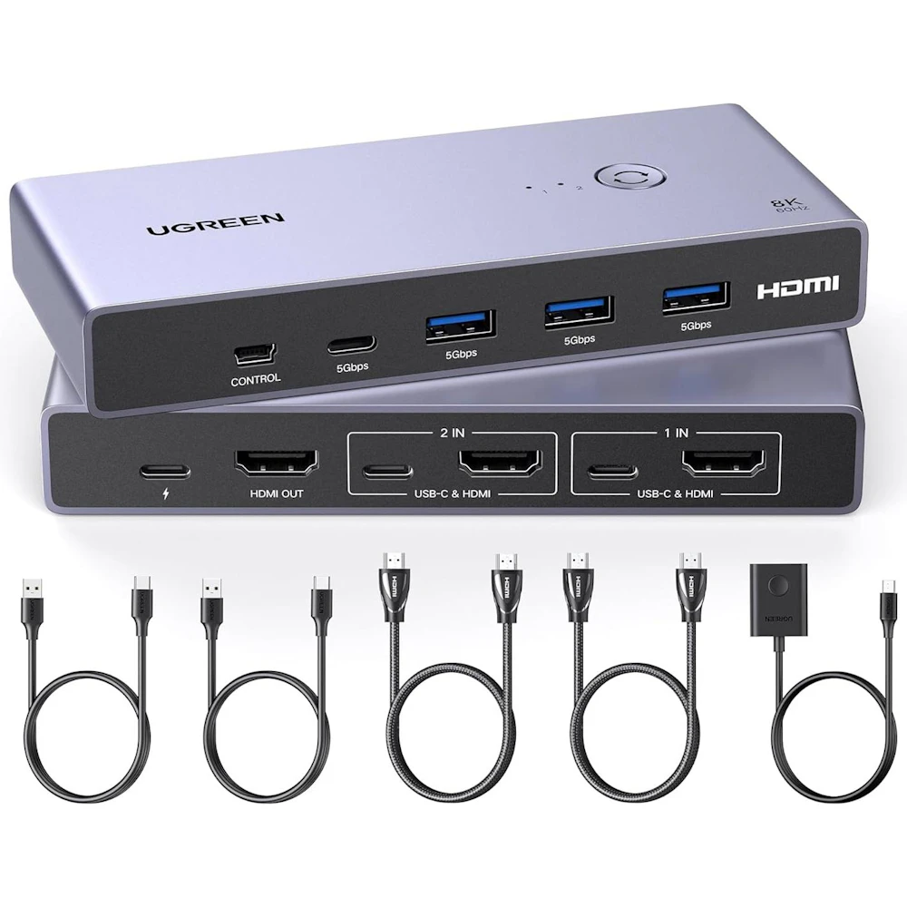 UGREEN 8K@60Hz HDMI KVM Switch 2 In 1 Out
