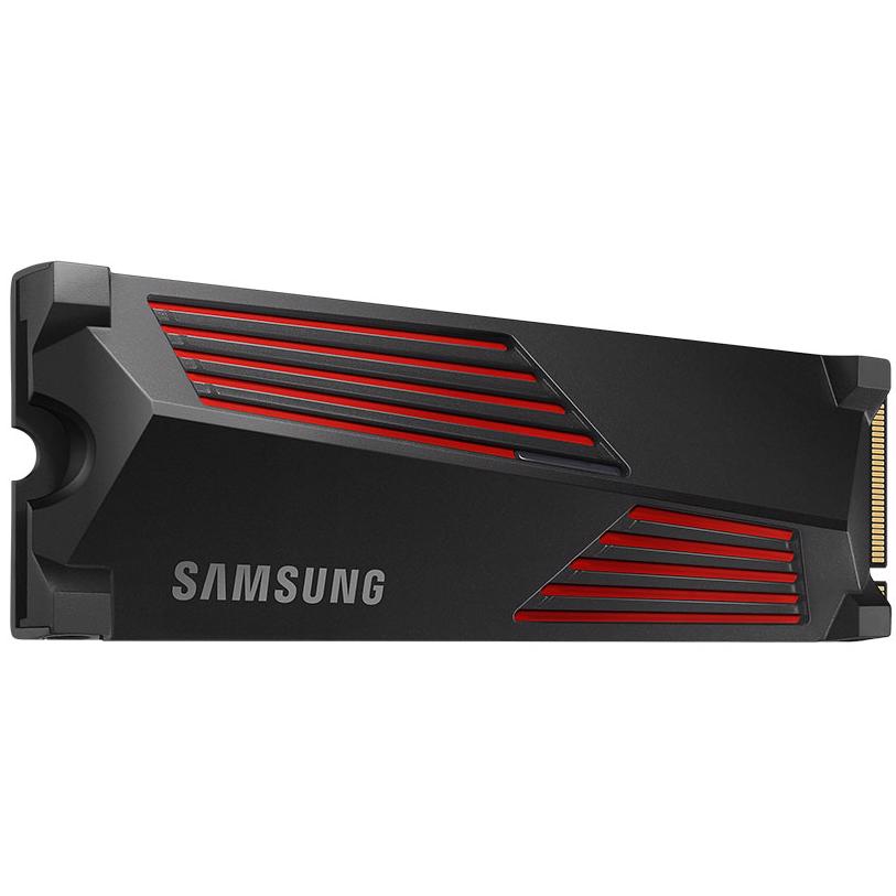 A large main feature product image of EX-DEMO Samsung 990 Pro w/Heatsink PCIe Gen4 NVMe M.2 SSD - 2TB
