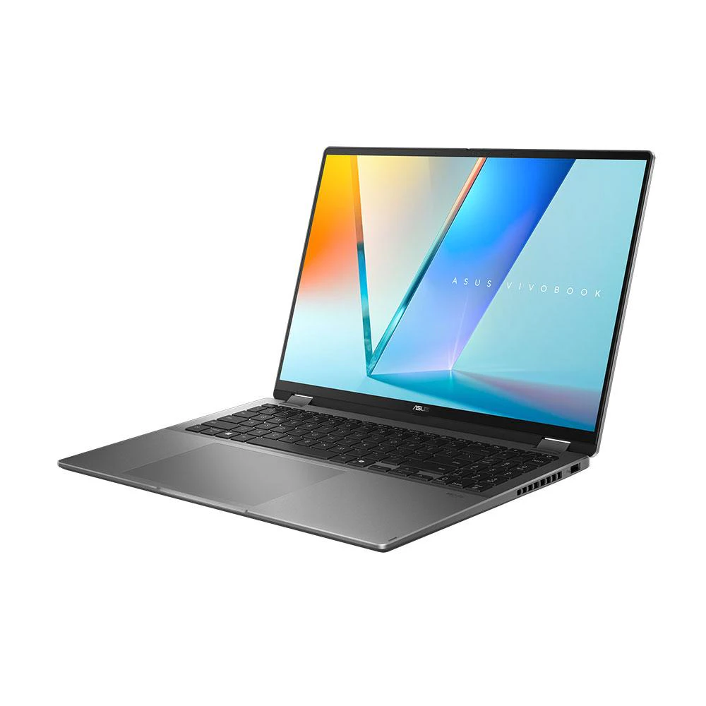 A large main feature product image of ASUS Vivobook 16 Flip (TP3607) - 16" OLED, Ultra 7 258V, 32GB/1TB - Win 11 Notebook