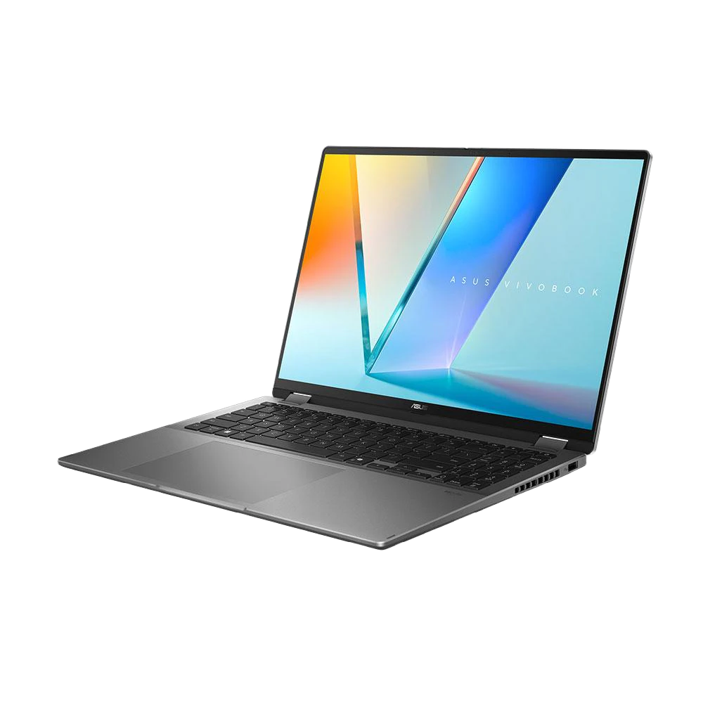 A large main feature product image of ASUS Vivobook 16 Flip (TP3607) - 16" OLED, Ultra 7 258V, 32GB/1TB - Win 11 Notebook