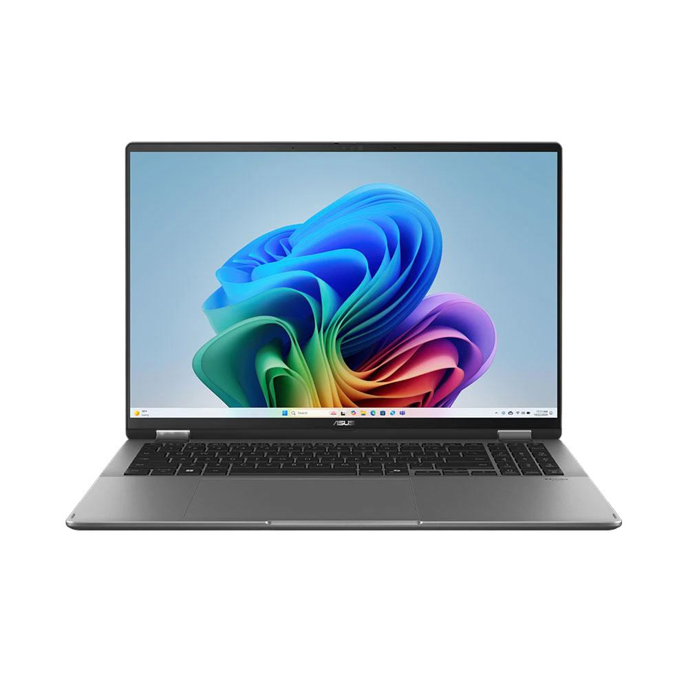 A large main feature product image of ASUS Vivobook 16 Flip (TP3607) - 16" OLED, Ultra 7 258V, 32GB/1TB - Win 11 Notebook