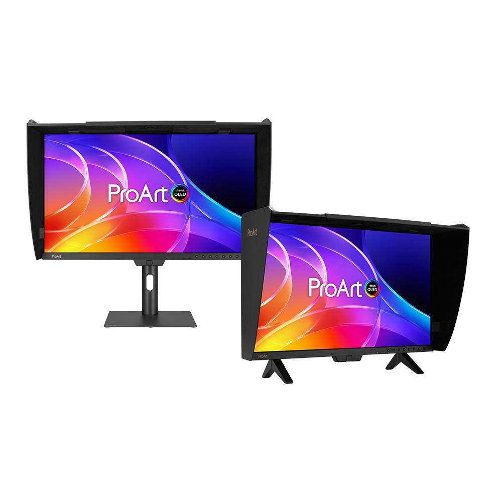 A large main feature product image of ASUS ProArt PA27USD QD-OLED - 27" 4K 2160p 240Hz 0.1ms Professional Monitor