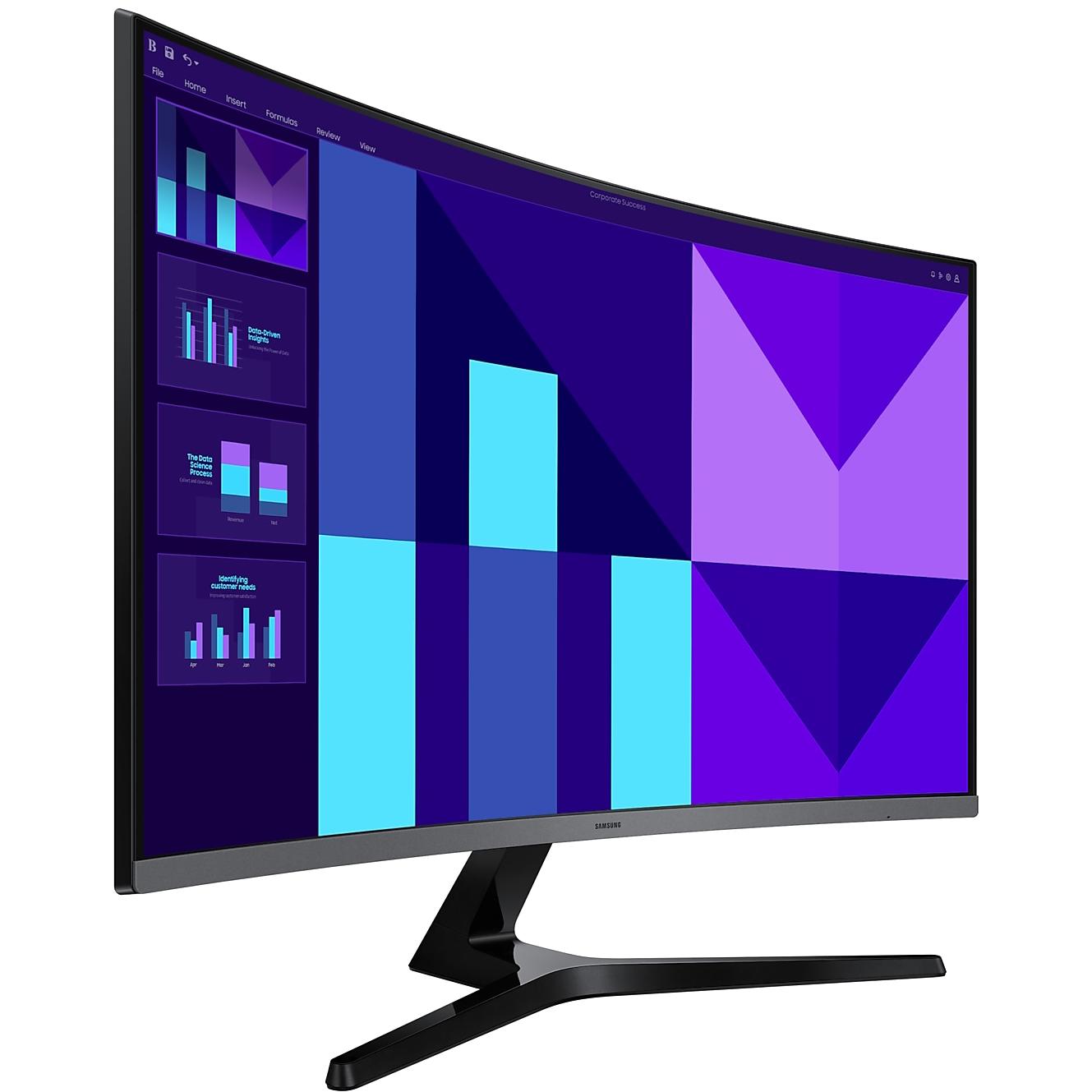 A large main feature product image of EX-DEMO Samsung Essential S3 S39GD - 32" Curved 1080p 100Hz VA Monitor