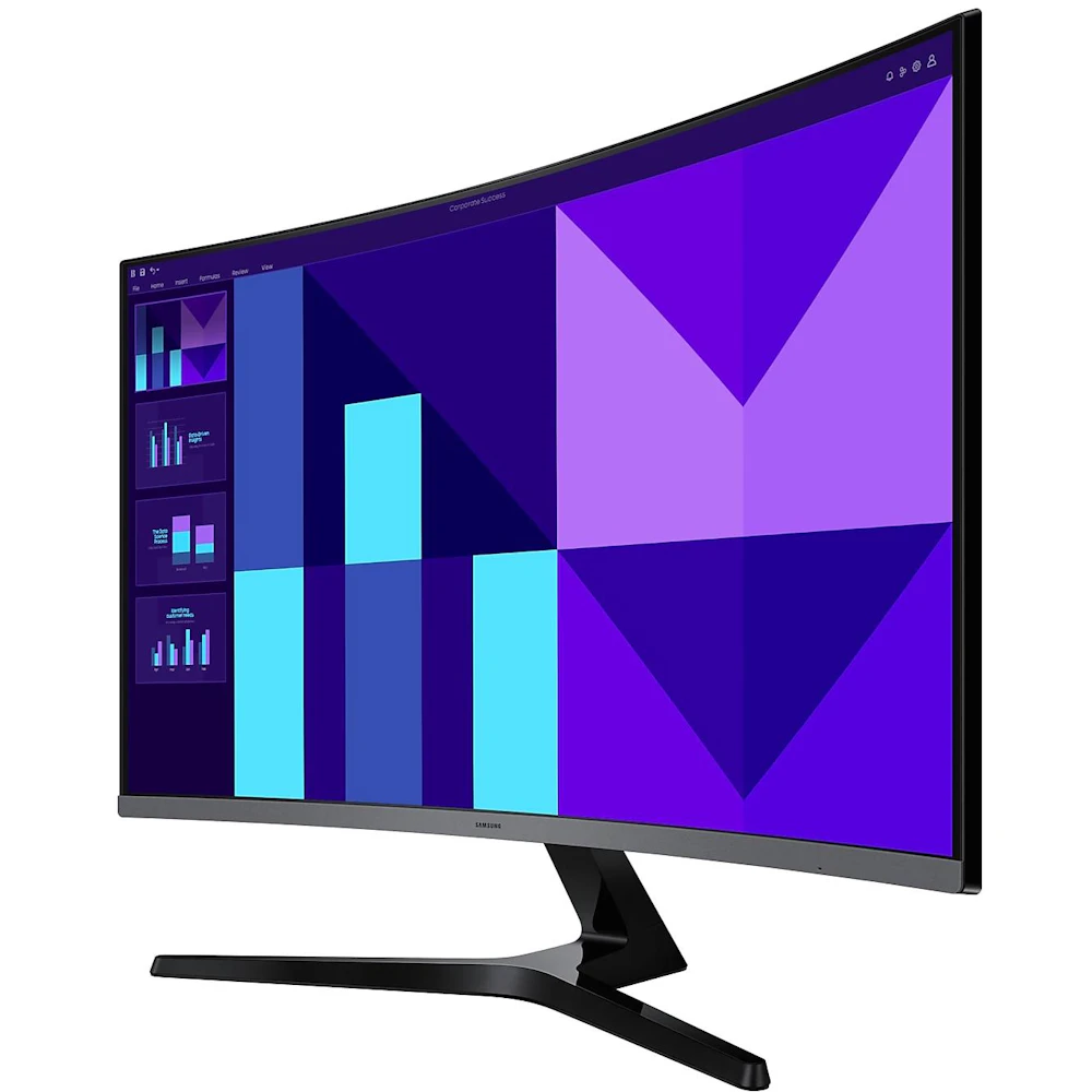 A large main feature product image of EX-DEMO Samsung Essential S3 S39GD - 32" Curved 1080p 100Hz VA Monitor