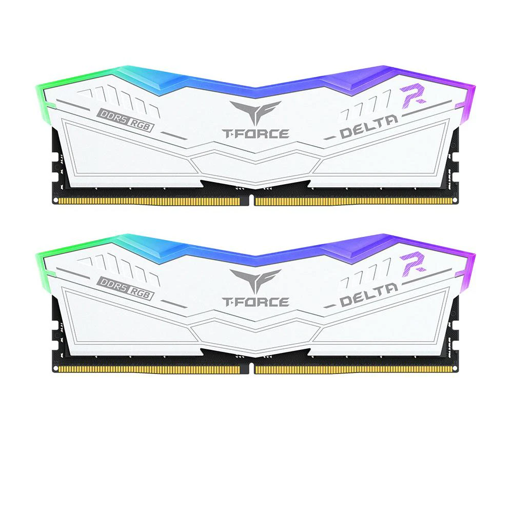 A large main feature product image of TeamGroup Delta RGB 96GB Kit (2x 48GB) DDR5-6800 C36 - White