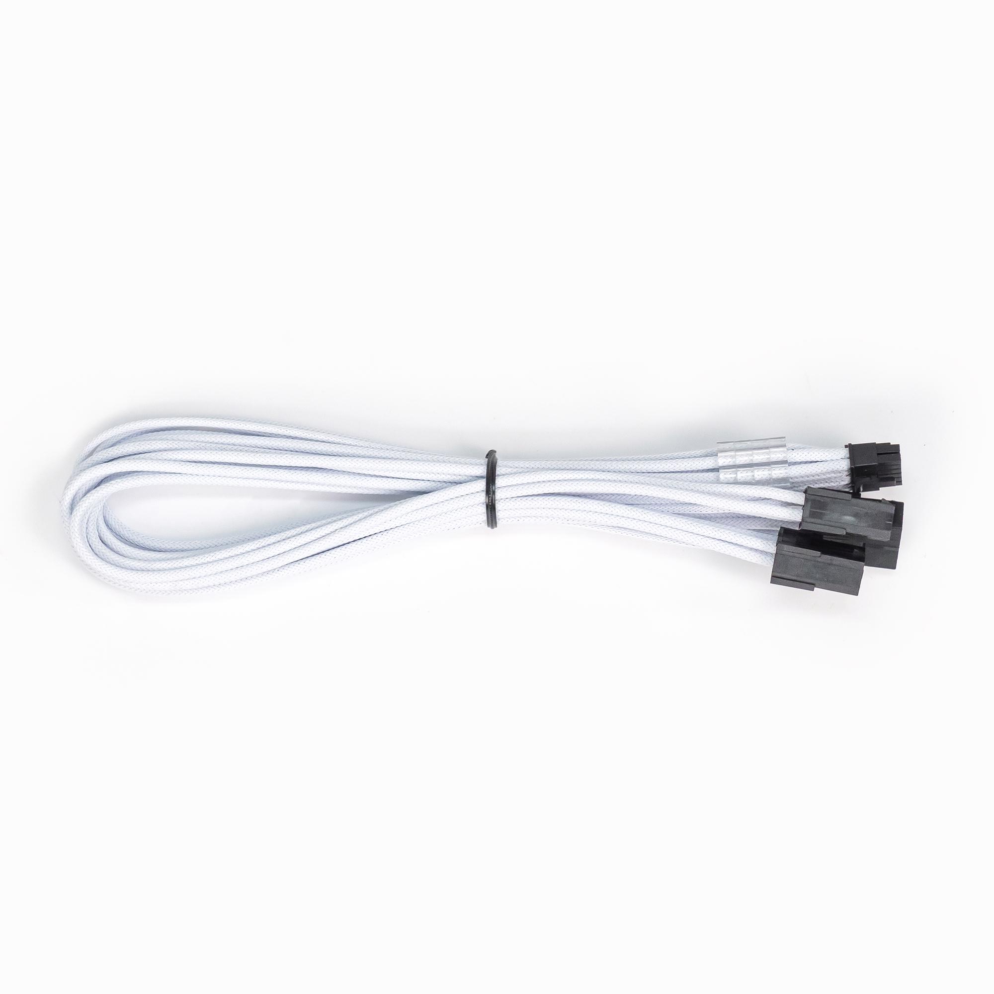 A large main feature product image of EX-DEMO GamerChief 12VHPWR 450W 3x8-Pin 45cm Sleeved Extension Cable (White)