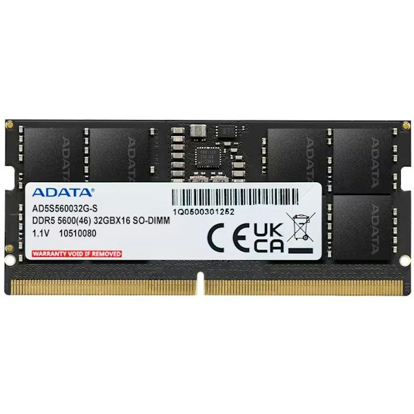 ADATA 32GB Single (1x32GB) DDR5-5600 C46 SO-DIMM