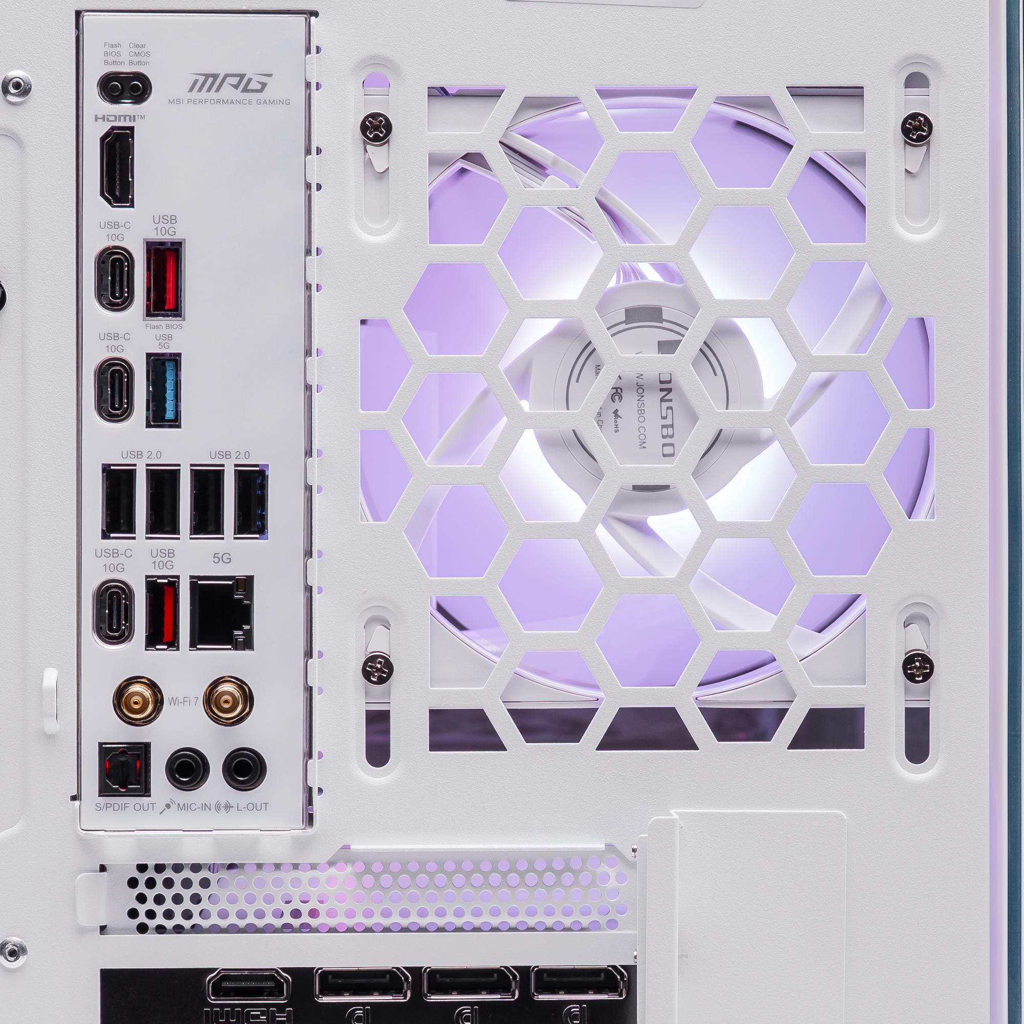 A large main feature product image of PLE Eclipse RTX 5080 Prebuilt Ready To Go Gaming PC