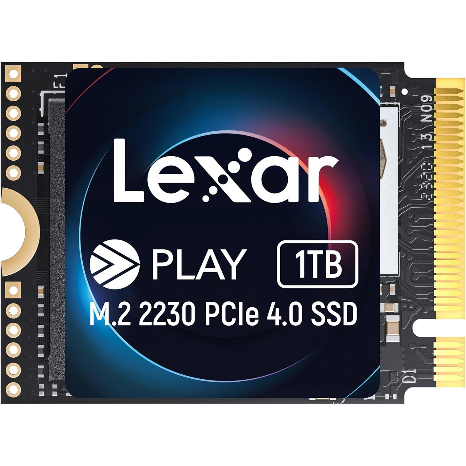 A large main feature product image of Lexar PLAY PCIe Gen4 NVMe 2230 M.2 SSD - 1TB