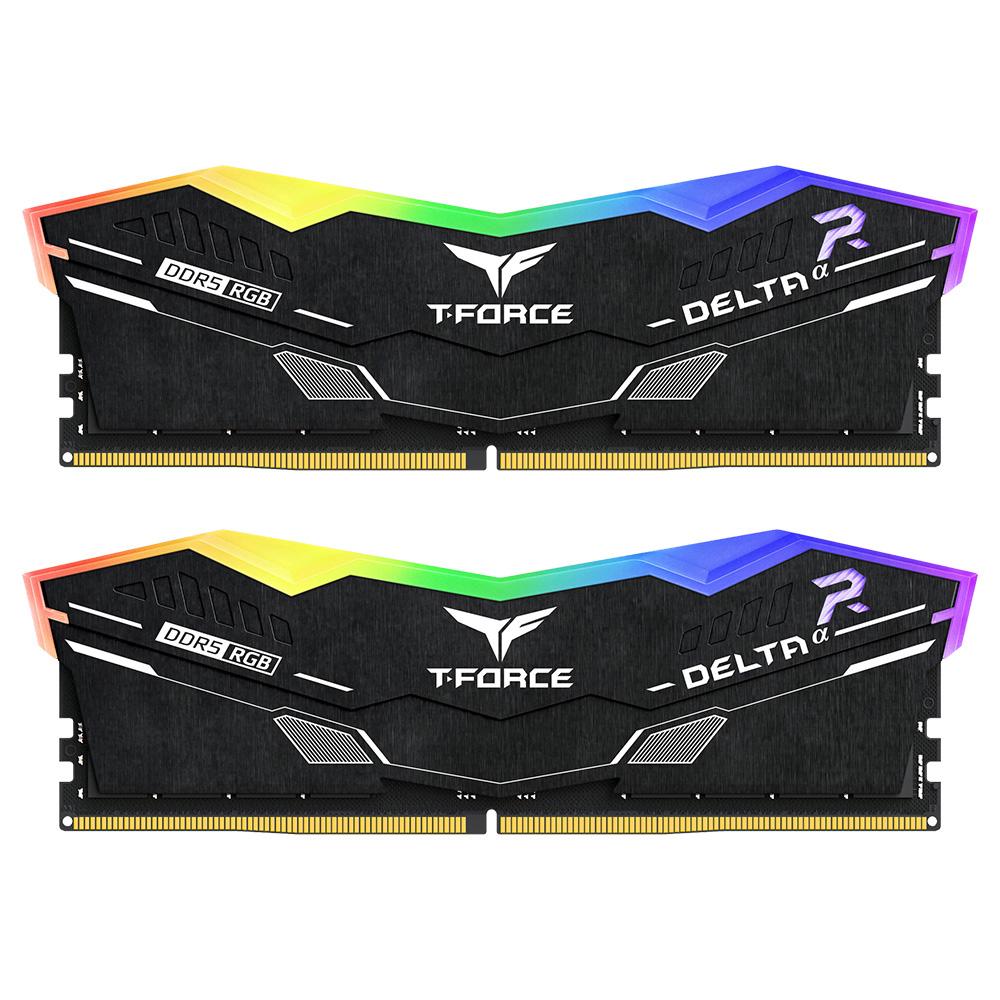 A large main feature product image of TeamGroup T-Force DELTAα RGB 16GB Kit (2x8GB) DDR5-6000 C30