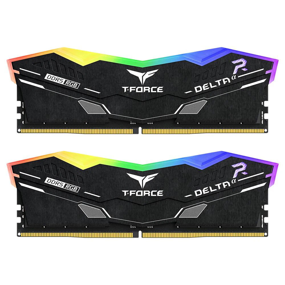A large main feature product image of TeamGroup T-Force DELTAα RGB 16GB Kit (2x8GB) DDR5-6000 C30