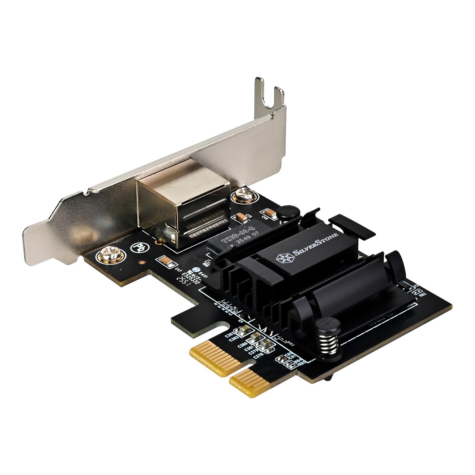 A large main feature product image of SilverStone 5GbE RJ45 Network Card