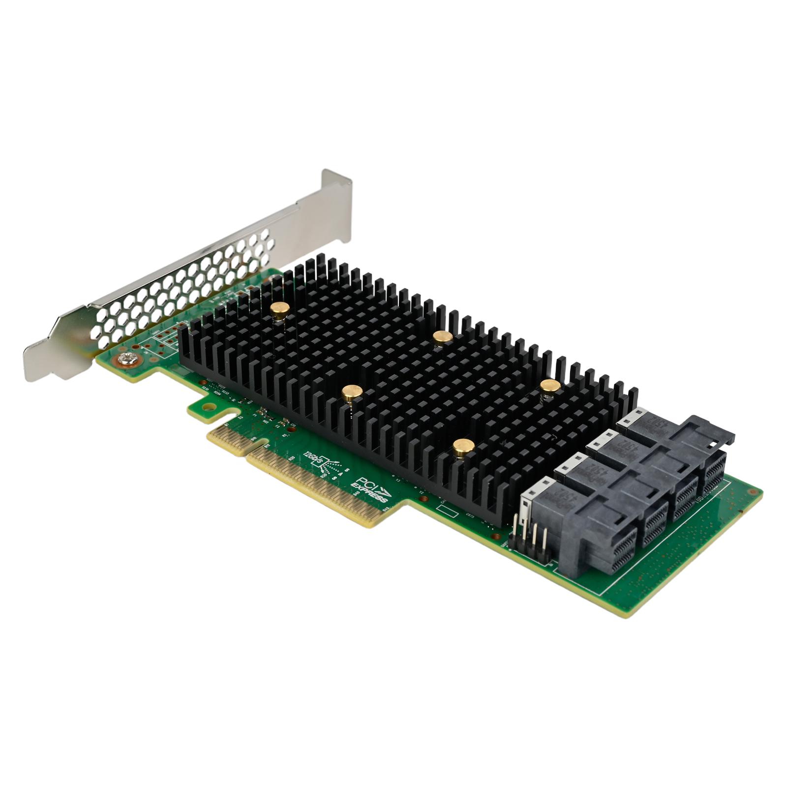 A large main feature product image of SilverStone 9400-16i SAS/SATA/NVMe Tri-Mode PCIe HBA Card