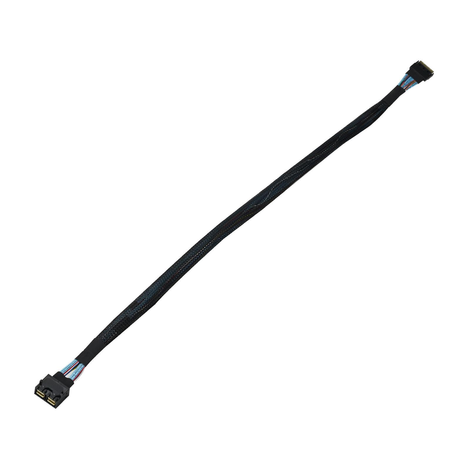 A large main feature product image of SilverStone Internal HD Mini SAS SFF-8643 8i 27P to Slim SAS SFF-8654 8i 74P Cable (600mm)
