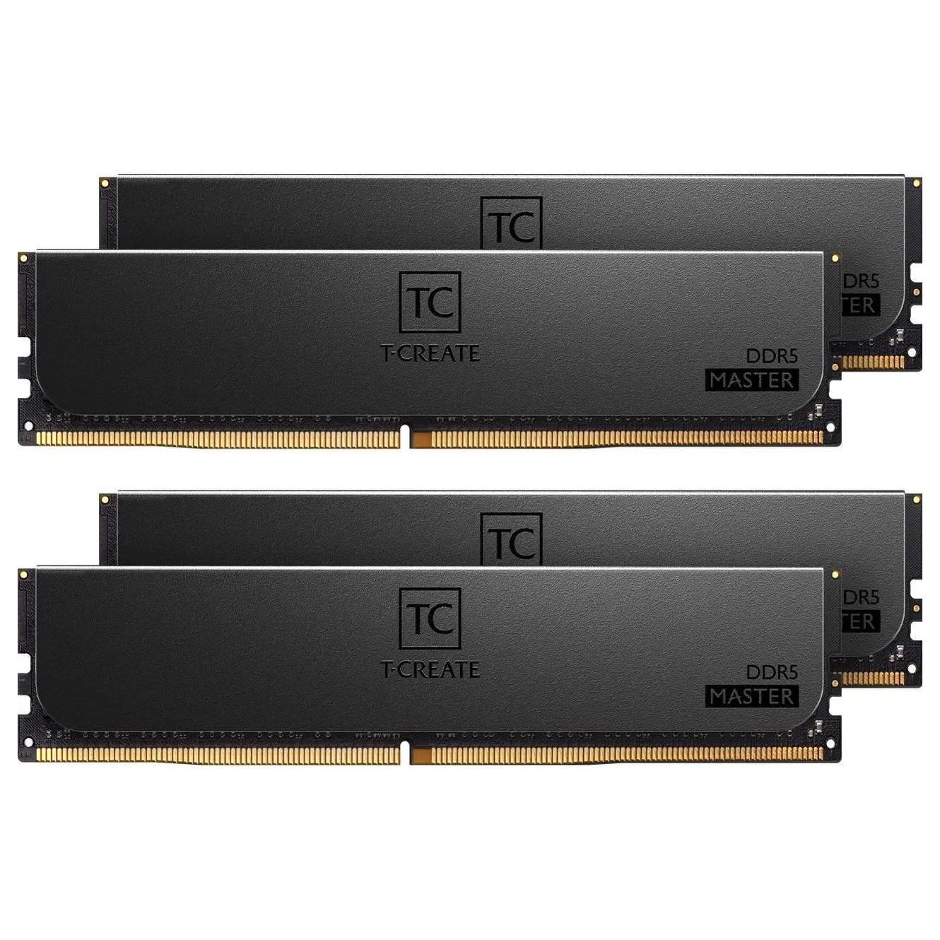 A large main feature product image of TeamGroup T-Create Master Workstation 64GB Kit (4x16GB) DDR5-6000 C32 ECC