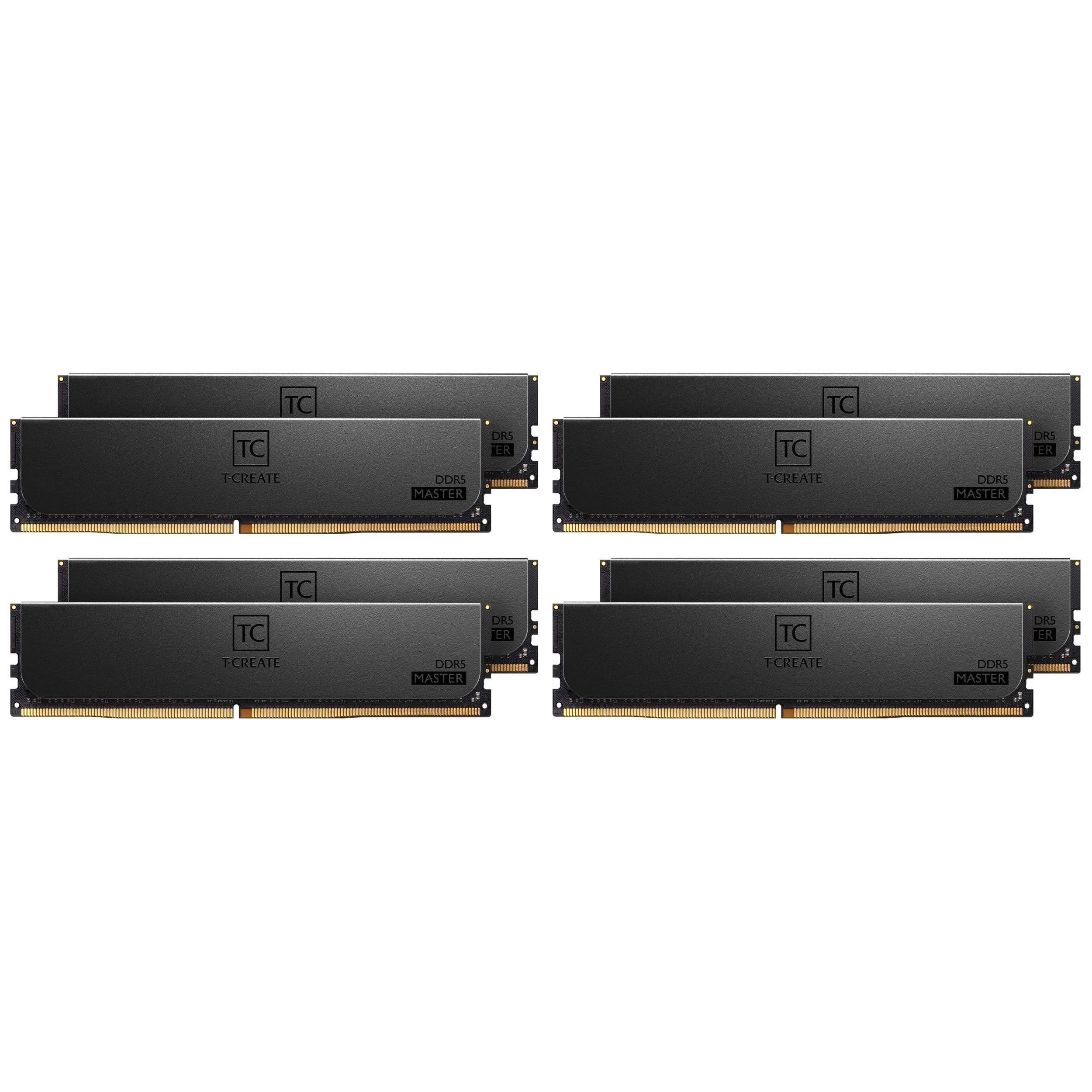 A large main feature product image of TeamGroup T-Create Master Workstation 384GB Kit (8x48GB) DDR5-6000 C30 ECC