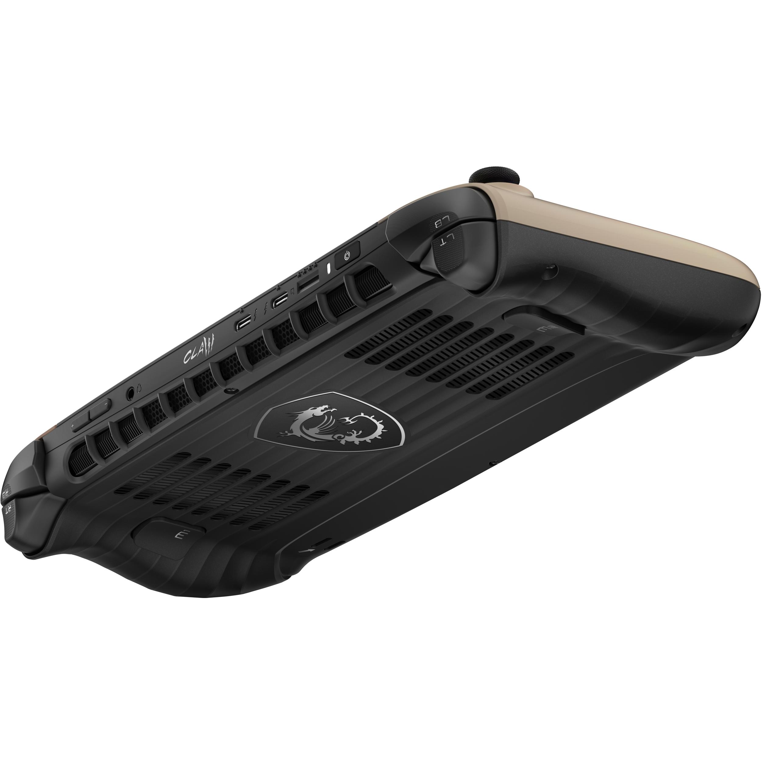 A large main feature product image of EX-DEMO MSI Claw 8 AI+ (A2VM) - 8" 120Hz, Core Ultra 7 258V, 32GB/1TB - Win 11 Gaming Handheld
