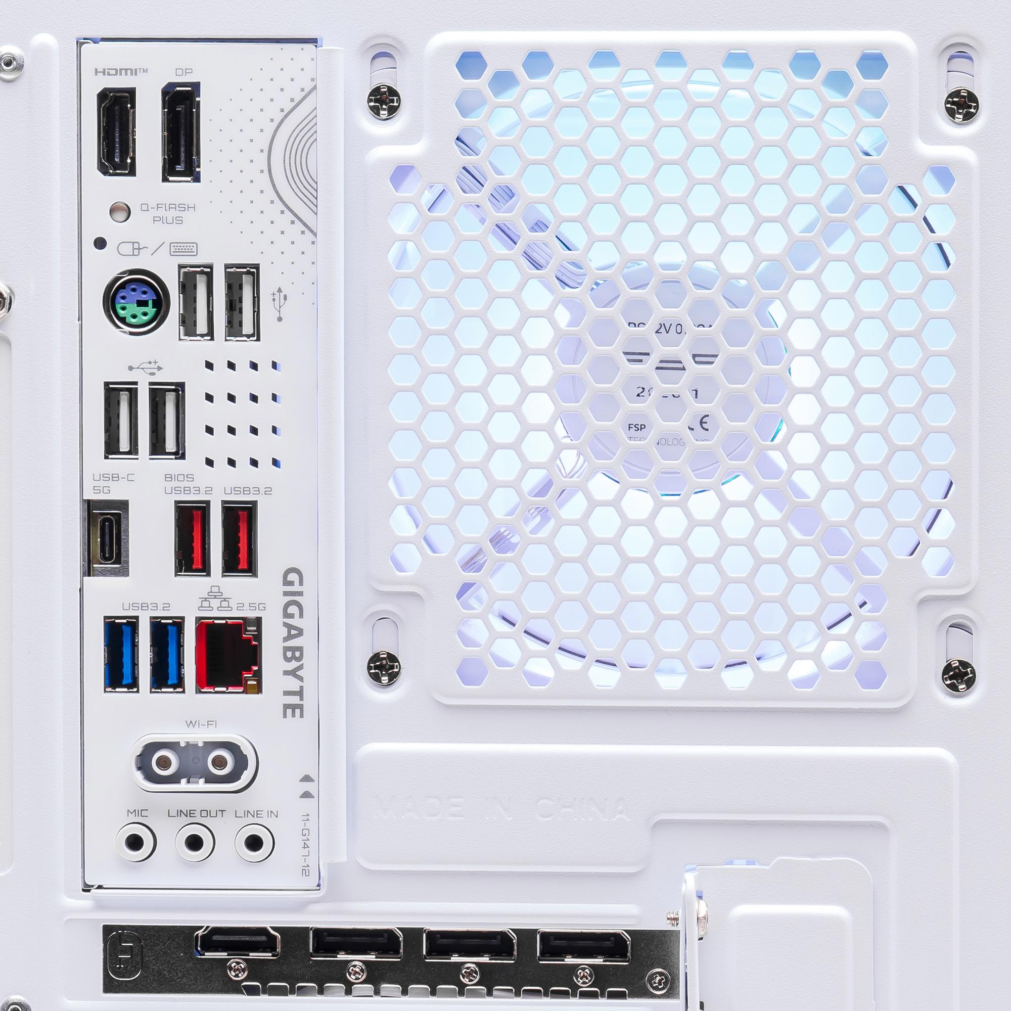 A large main feature product image of PLE Aurora RX 9070 XT Prebuilt Ready To Go Gaming PC