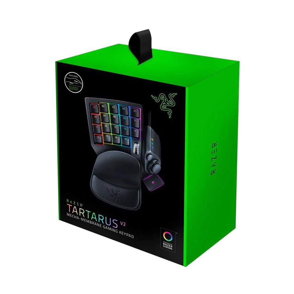 A large main feature product image of EX-DEMO Razer Tartarus Chroma V2 - USB Macro Gamepad (Mecha-Membrane Switch)